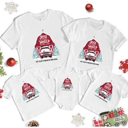 Joy To The World  Christmas Family Matching Shirts