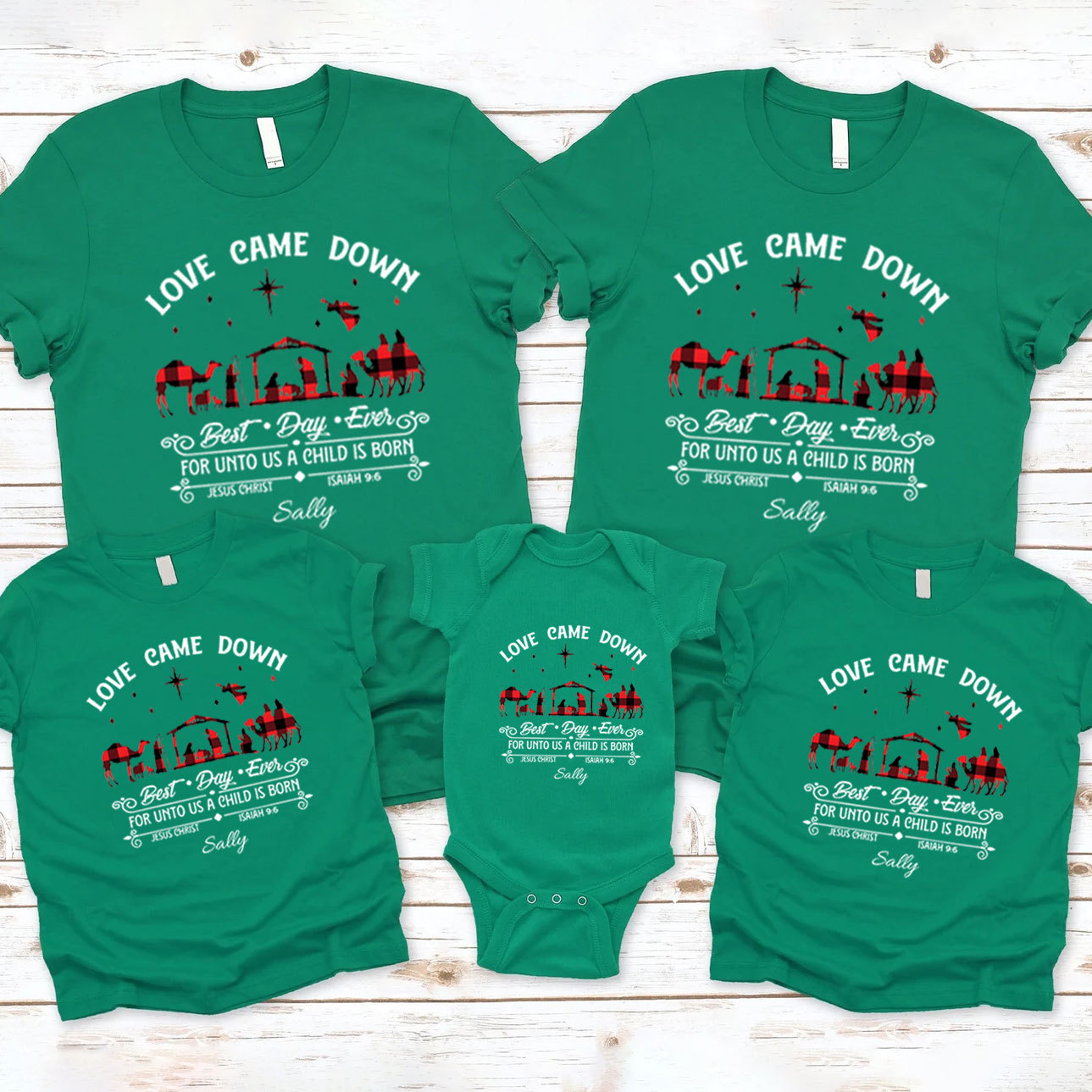 Personalized Love Came Down Christmas Family Matching Shirts