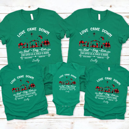 Personalized Love Came Down Christmas Family Matching Shirts