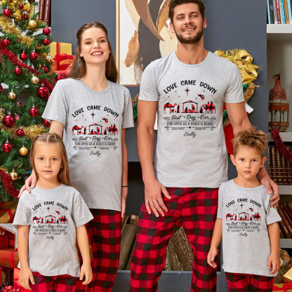 Personalized Love Came Down Christmas Family Matching Shirts