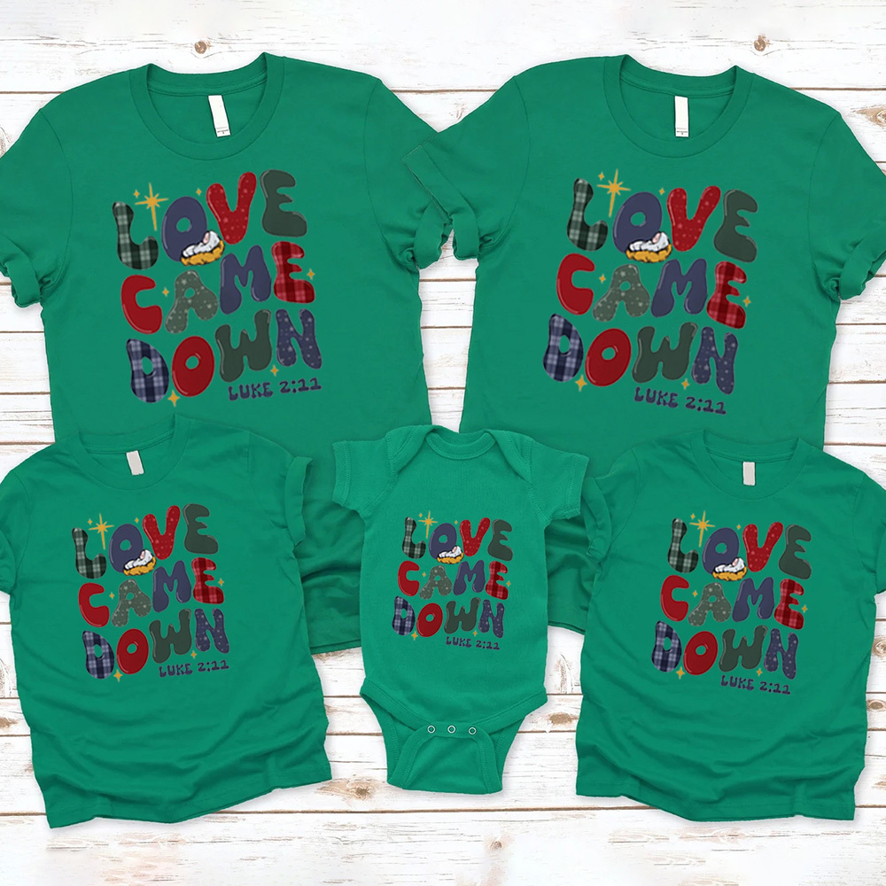 Personalized Love Came Down Christmas Family Matching Shirts