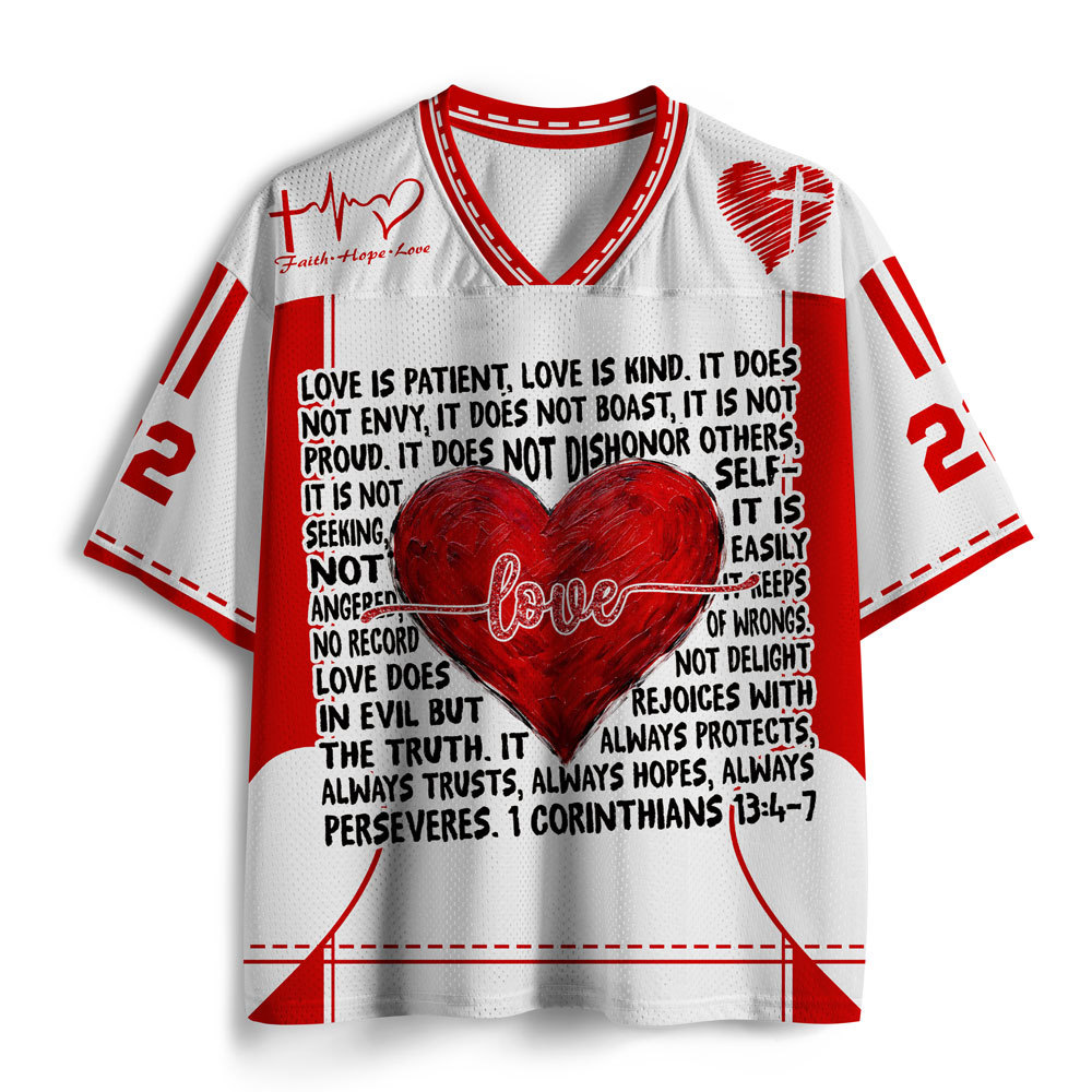 Personalized Love Is Kind Christian Mesh Jersey