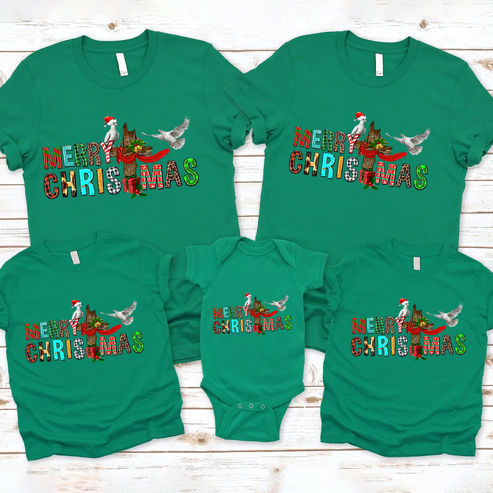Personalized Merry Christmas Christian Family Matching Shirts