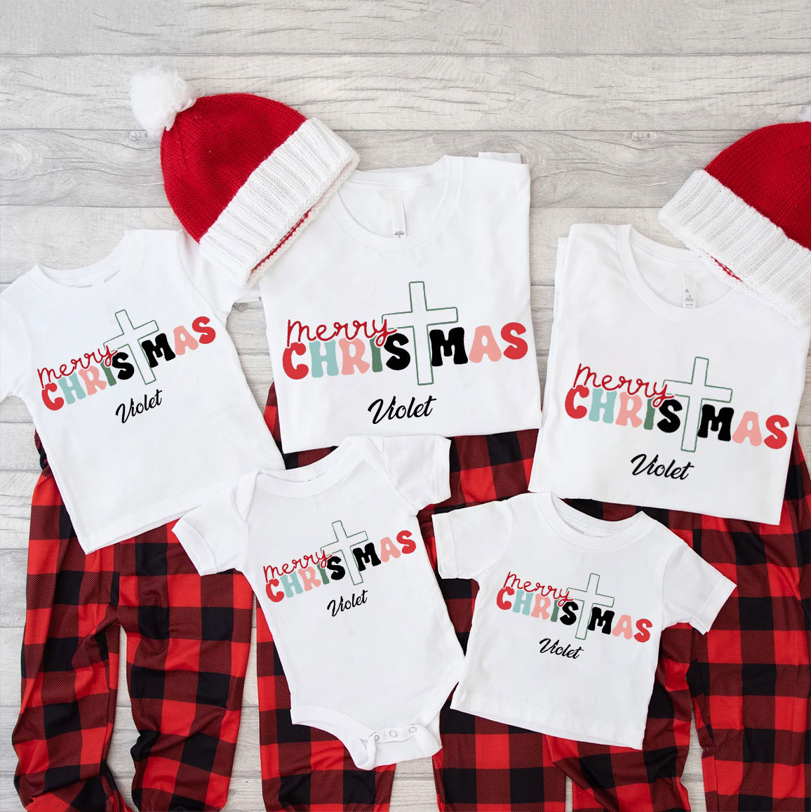 Personalized Merry Christmas Family Matching Shirts