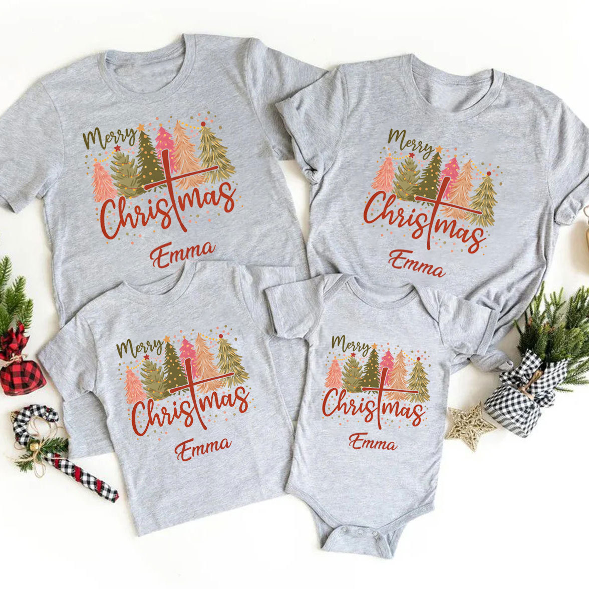 Personalized Merry Christmas Family Matching Shirts 