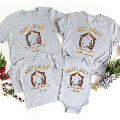 Personalized Most Likely Christmas Family Matching Shirts