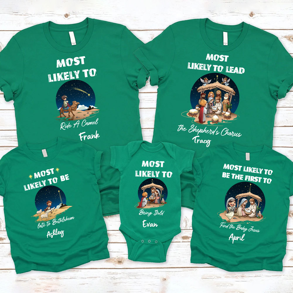 Personalized Christmas Crew Birth Christian Family Matching Shirts  Sale - GuidingCross