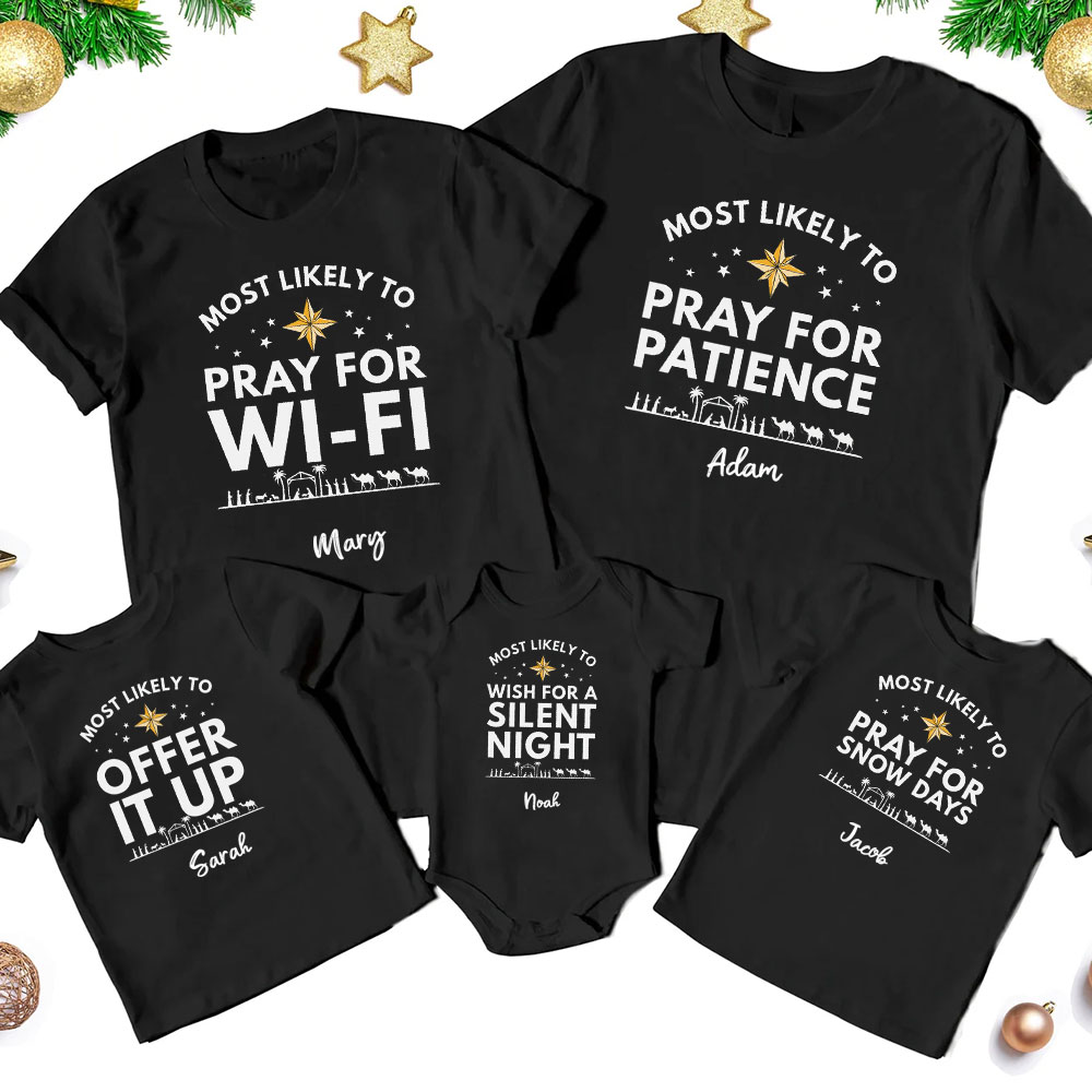 Personalized Most Likely To Christmas Family Matching Shirts