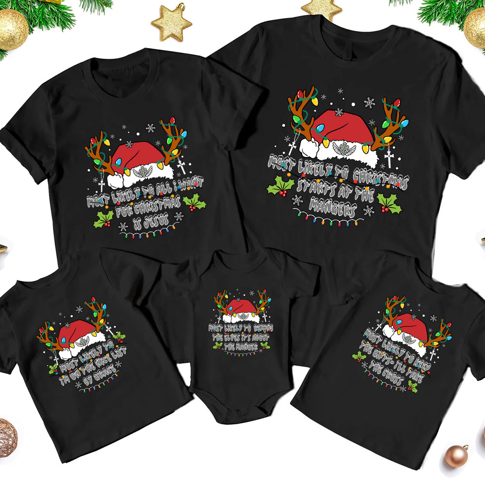 Personalized Most Likely To Christmas Family Matching Shirts