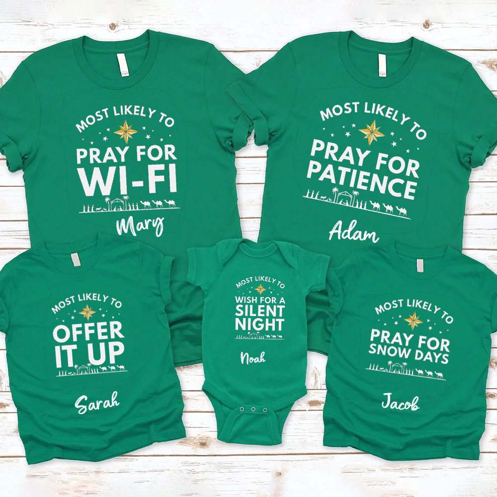 Personalized Most Likely To Christmas Family Matching Shirts