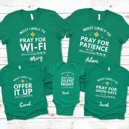 Personalized Most Likely To Christmas Family Matching Shirts