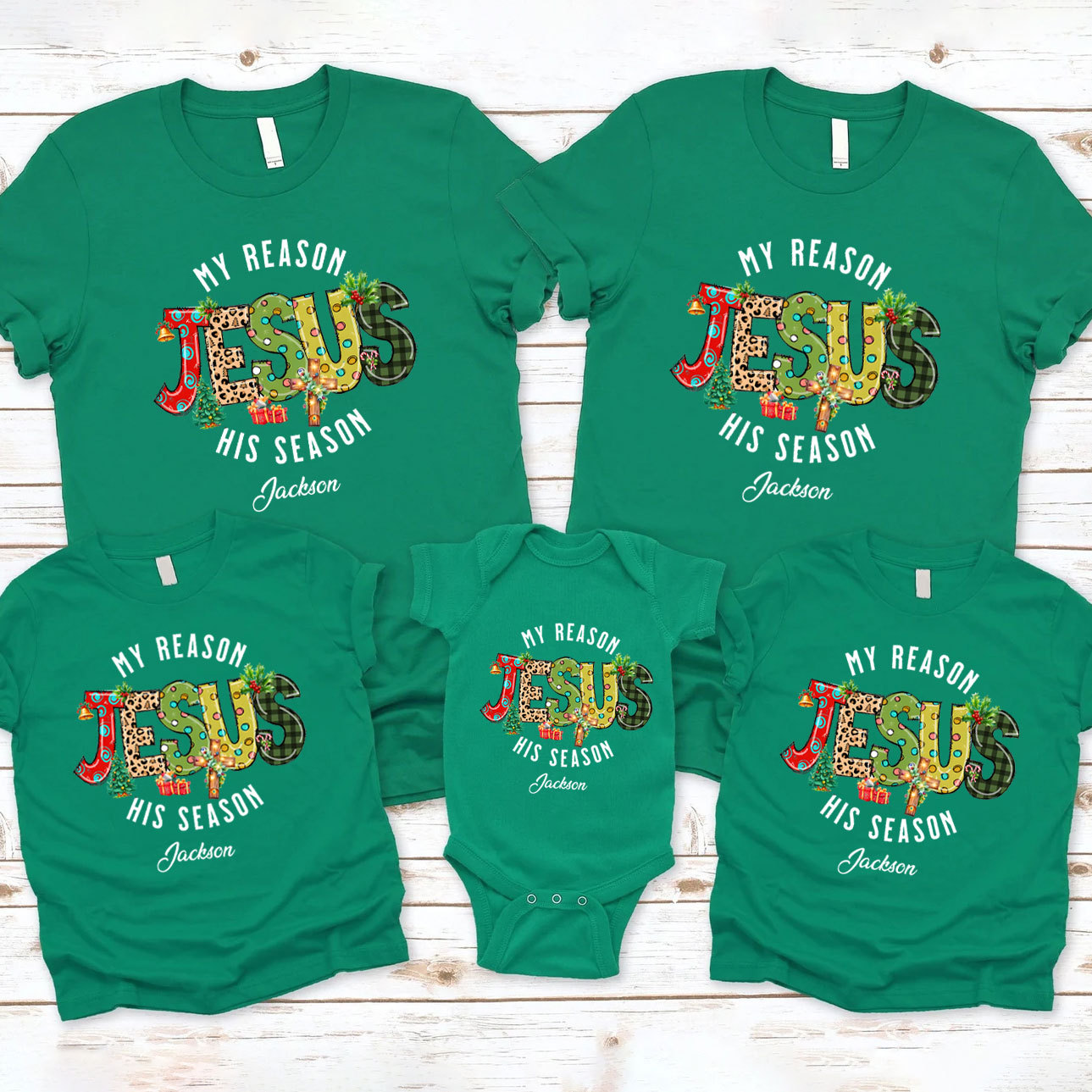 Personalized My Reason Jesus His Season Christian Family Matching Shirts 