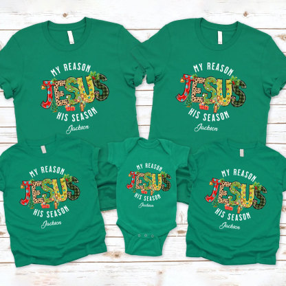 Personalized My Reason Jesus His Season Christian Family Matching Shirts 