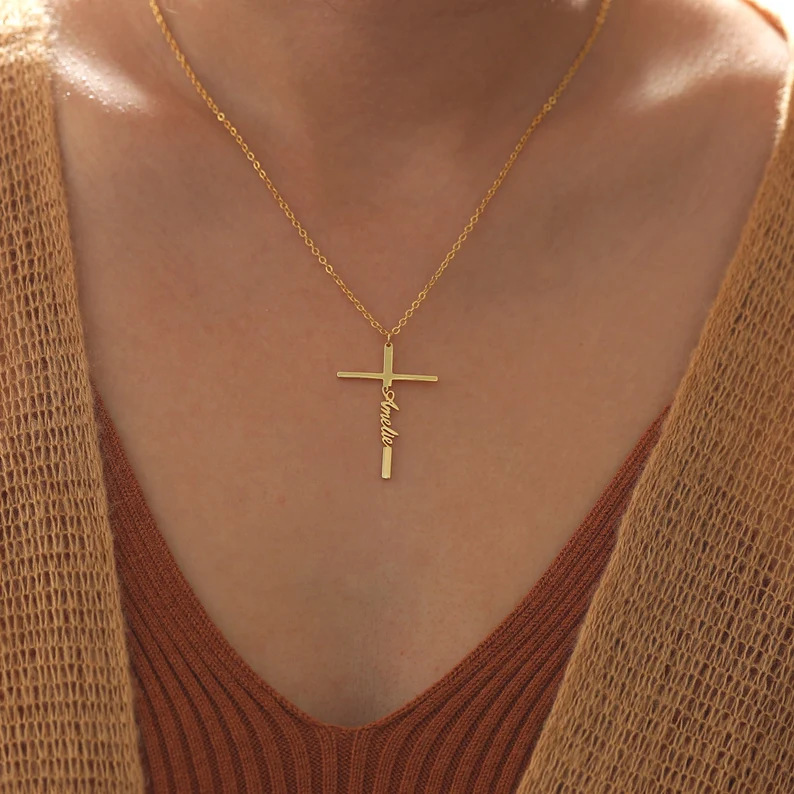 Personalized Name Cross Necklace