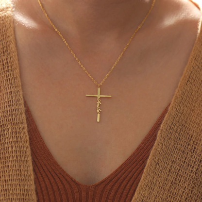 Personalized Name Cross Necklace