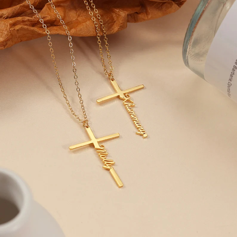 Personalized Name Cross Necklace
