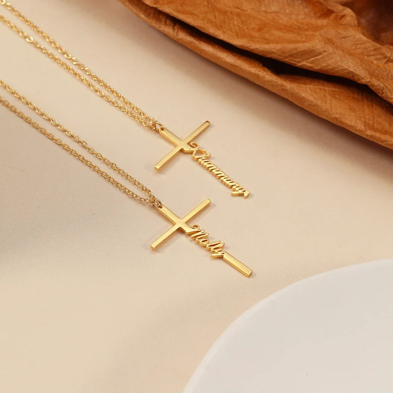 Personalized Name Cross Necklace