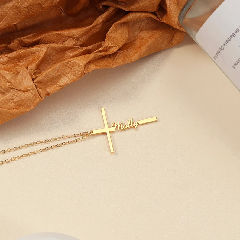 Personalized Name Cross Necklace