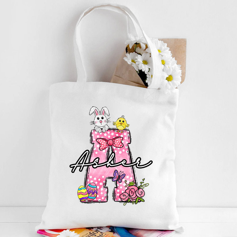 Personalized Name Easter Tote Bag