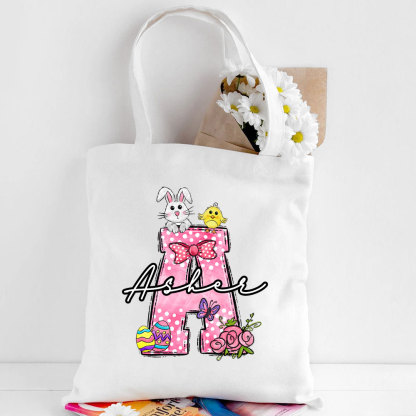 Personalized Name Easter Tote Bag