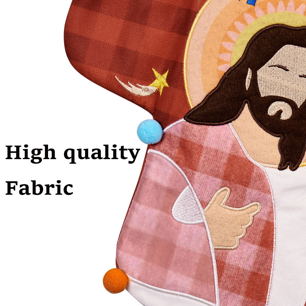 Personalized Name Jesus Cross Christian Christmas Stocking