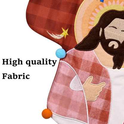 Personalized Name Jesus Cross Christian Christmas Stocking