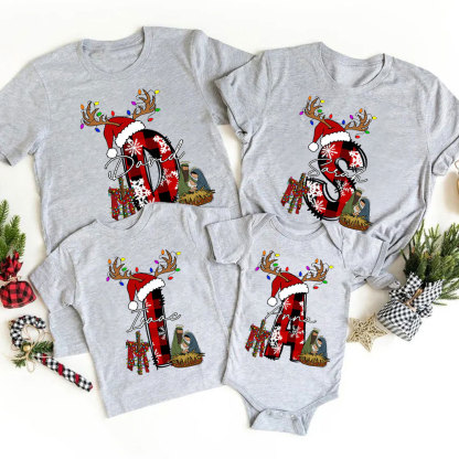 Personalized Name Nativity Christian Christmas Family Matching Shirts