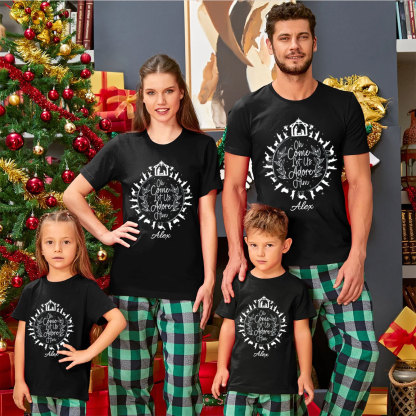 Personalized O Come Let Us Adore Him Christmas Family Matching Shirts
