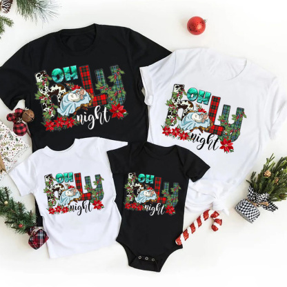 Personalized Oh Holy Night Christmas Family Matching Shirts