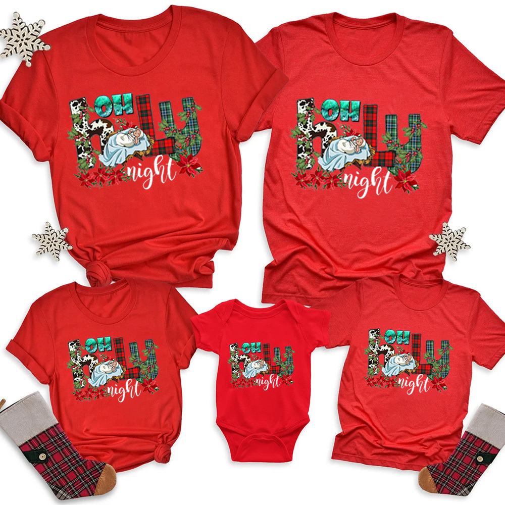 Personalized Oh Holy Night Christmas Family Matching Shirts