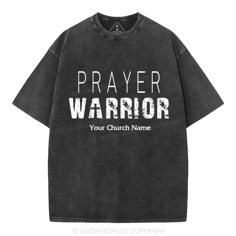 Personalized Prayer Warrior Christian Washed T-Shirt