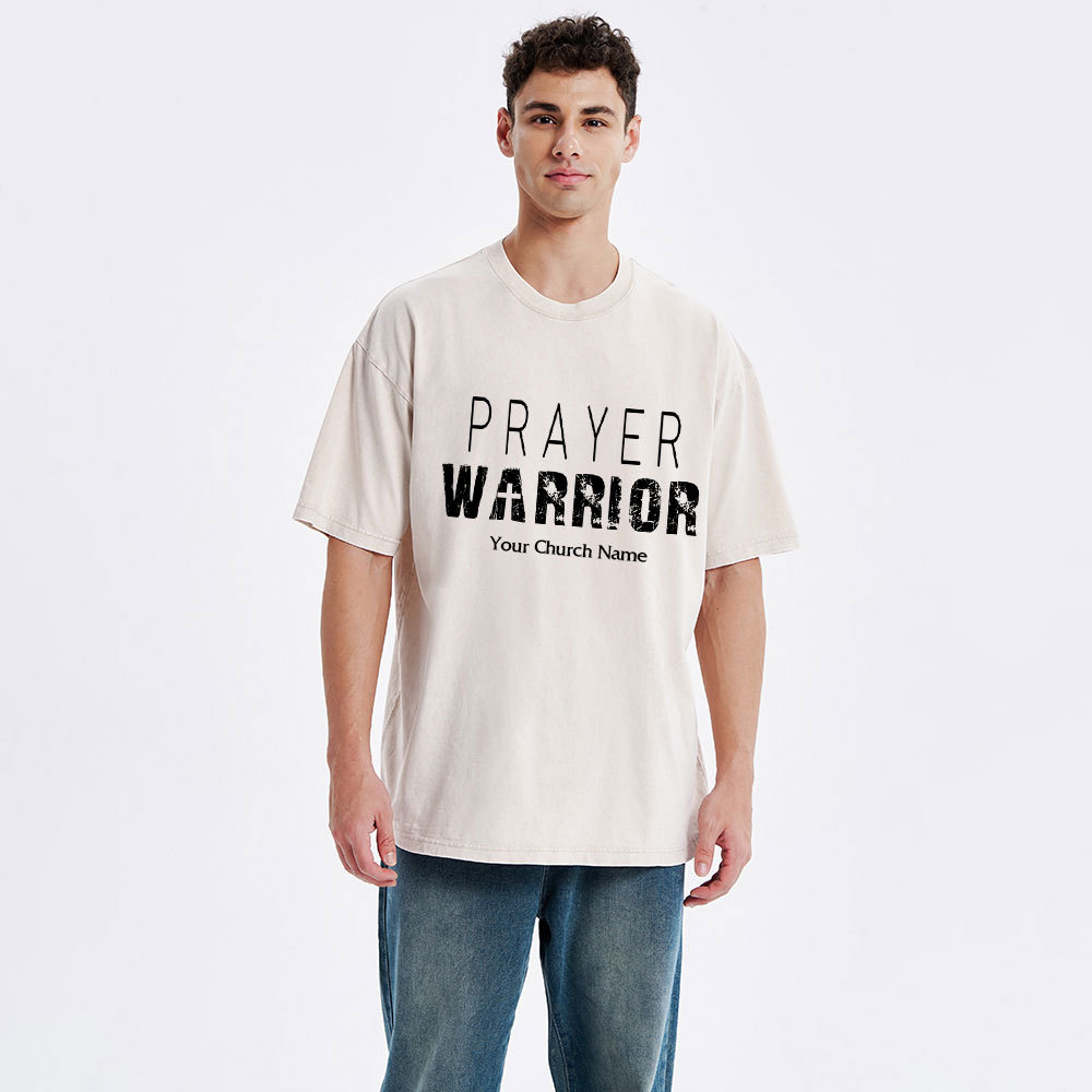 Personalized Prayer Warrior Christian Washed T-Shirt