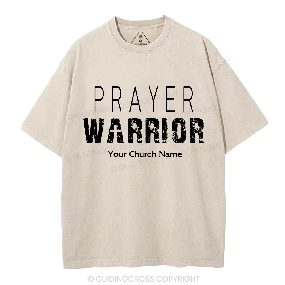 Personalized Prayer Warrior Christian Washed T-Shirt