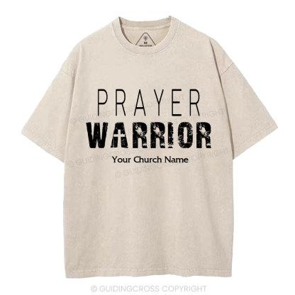 Personalized Prayer Warrior Christian Washed T-Shirt