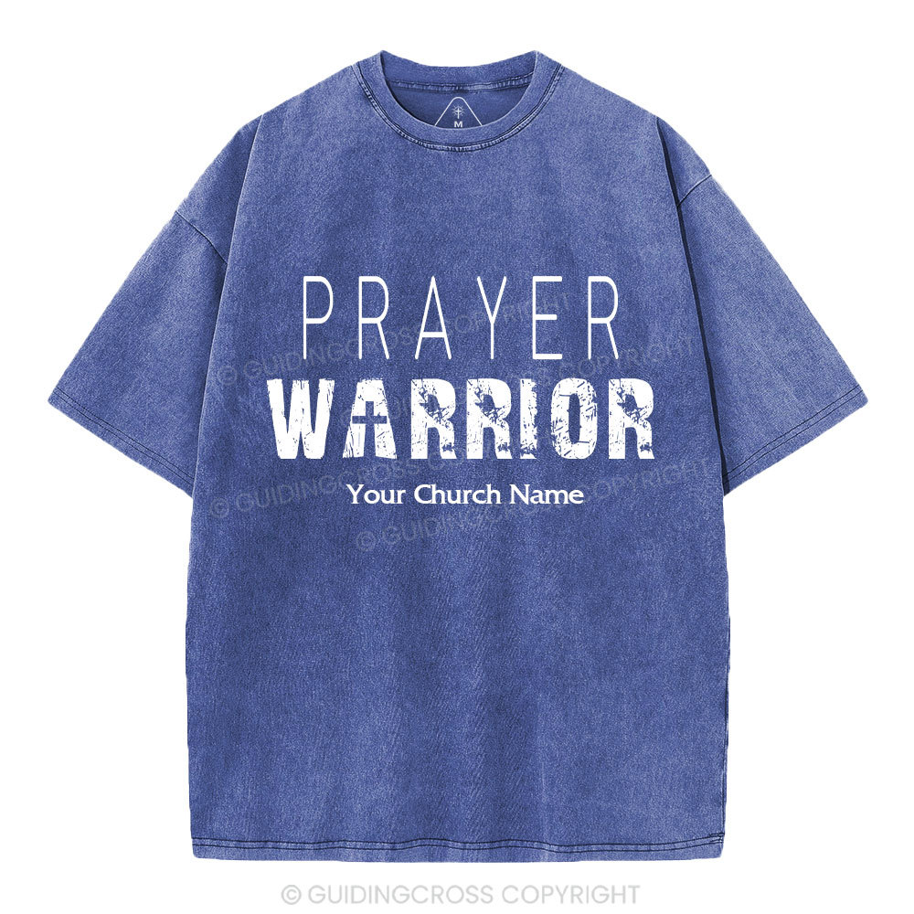 Personalized Prayer Warrior Christian Washed T-Shirt