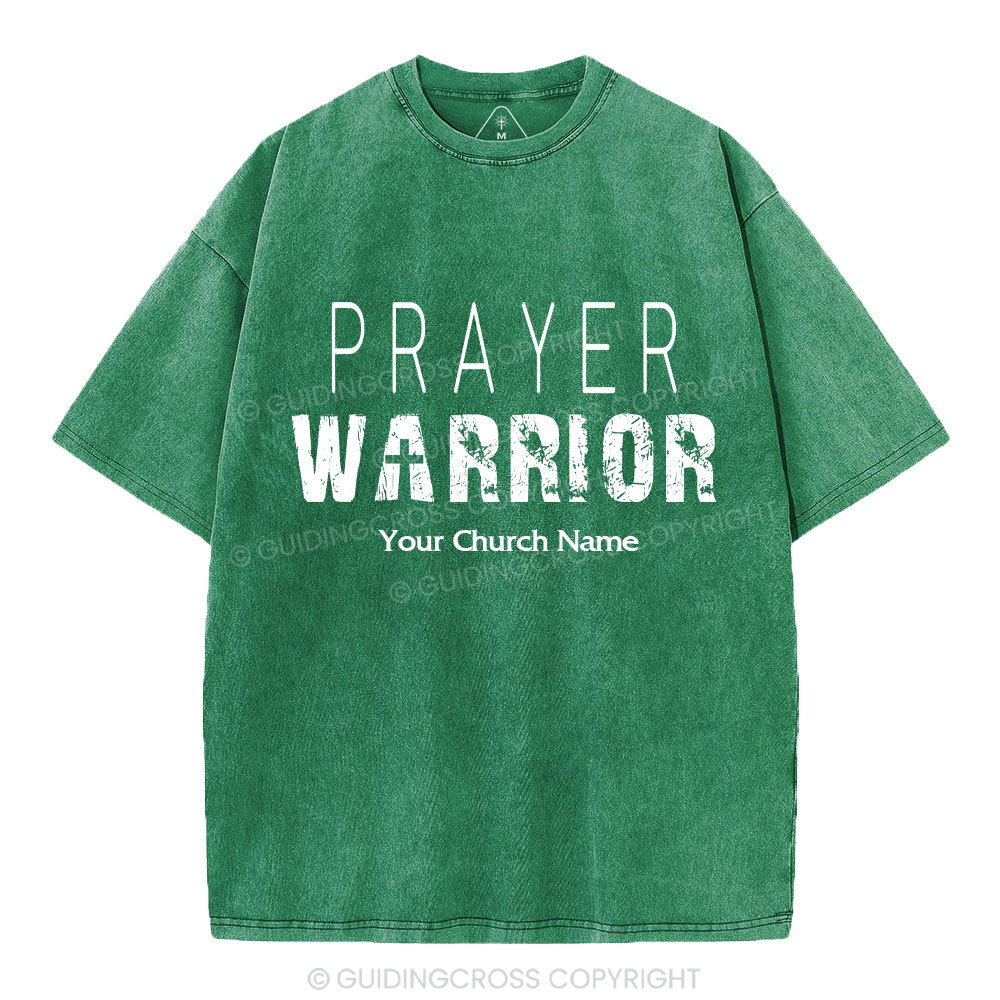 Personalized Prayer Warrior Christian Washed T-Shirt