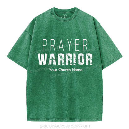 Personalized Prayer Warrior Christian Washed T-Shirt