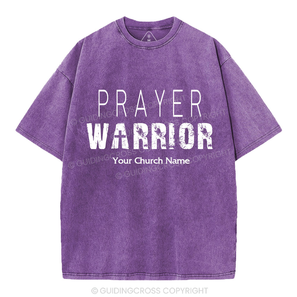 Personalized Prayer Warrior Christian Washed T-Shirt
