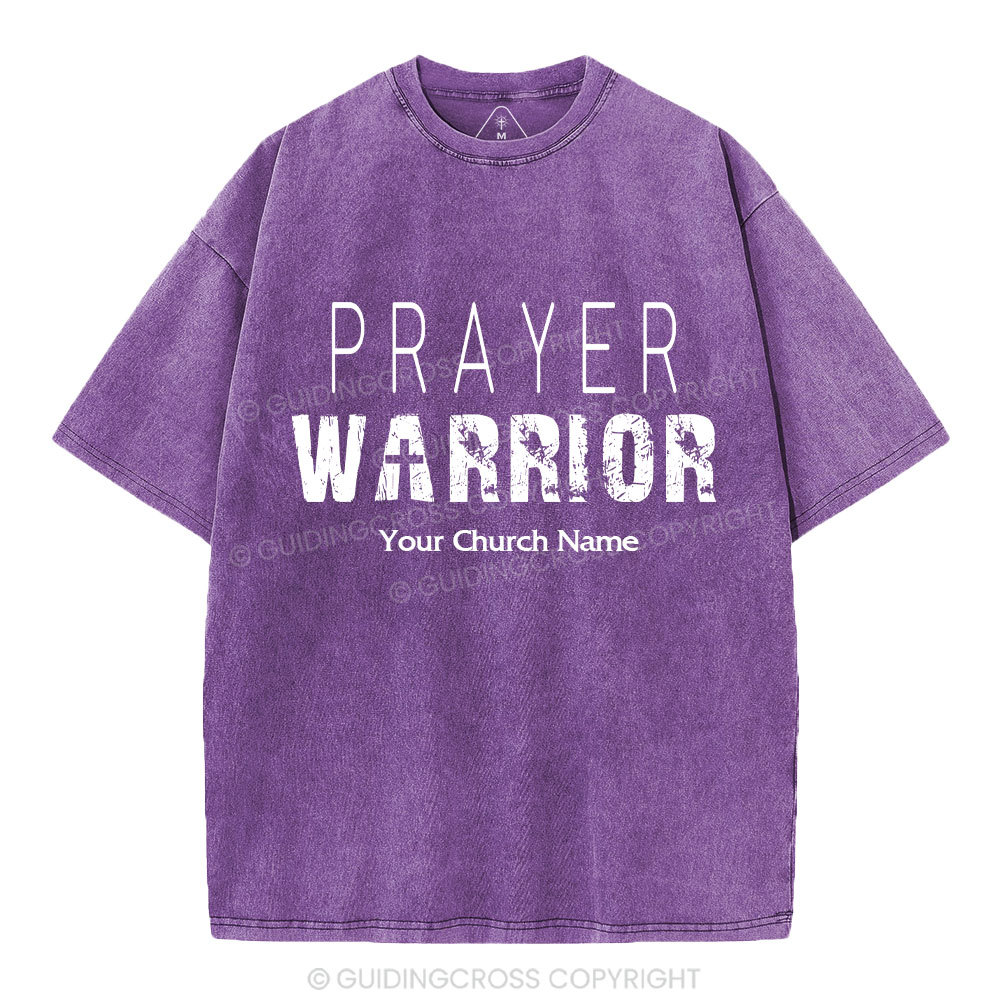Personalized Prayer Warrior Christian Washed T-Shirt