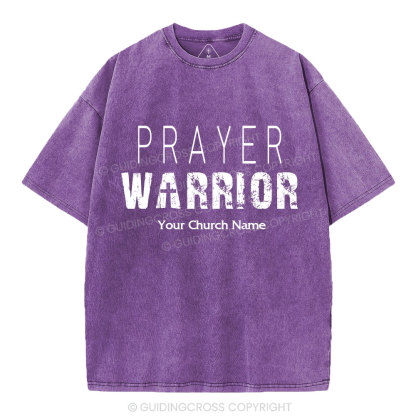 Personalized Prayer Warrior Christian Washed T-Shirt