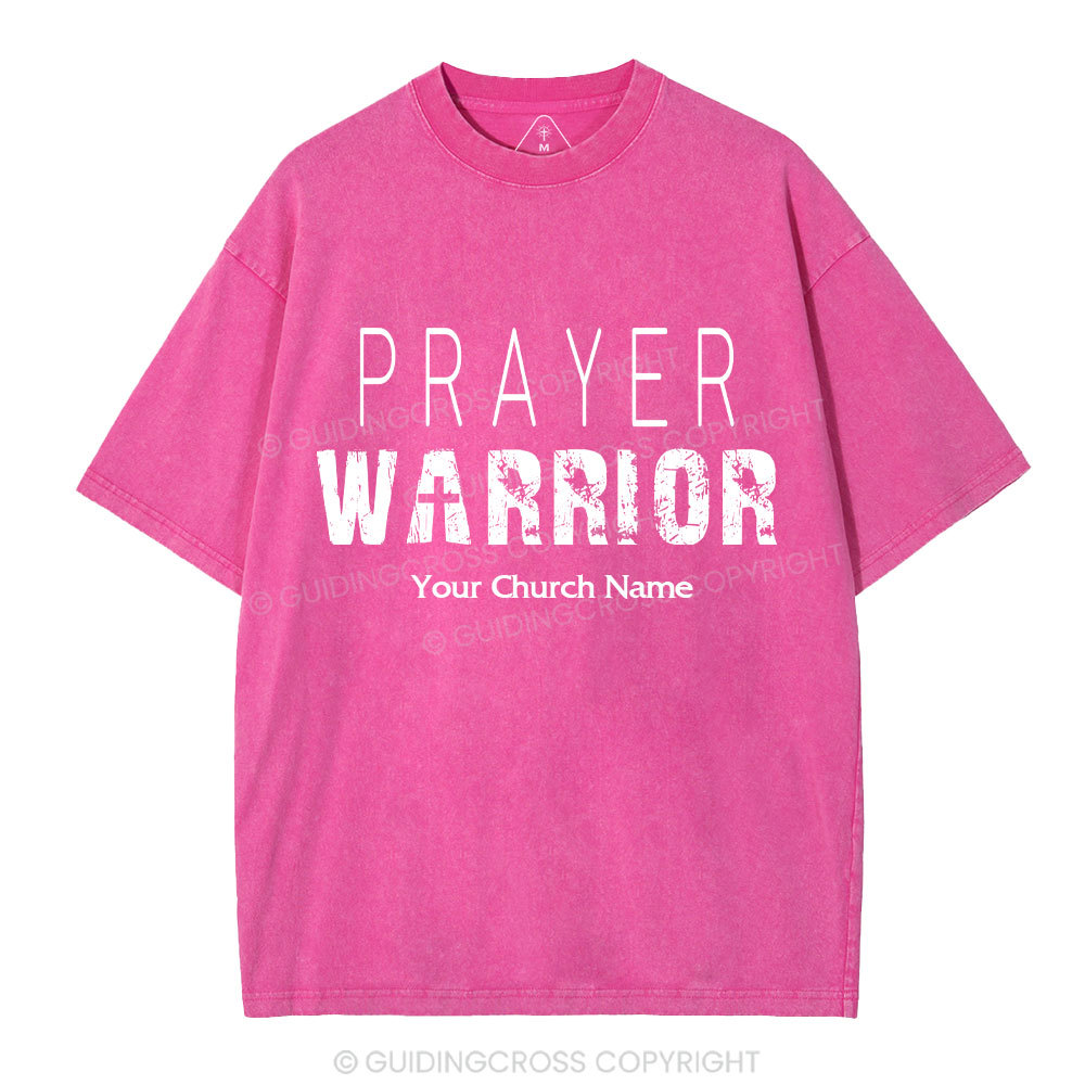 Personalized Prayer Warrior Christian Washed T-Shirt