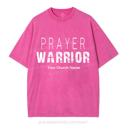 Personalized Prayer Warrior Christian Washed T-Shirt