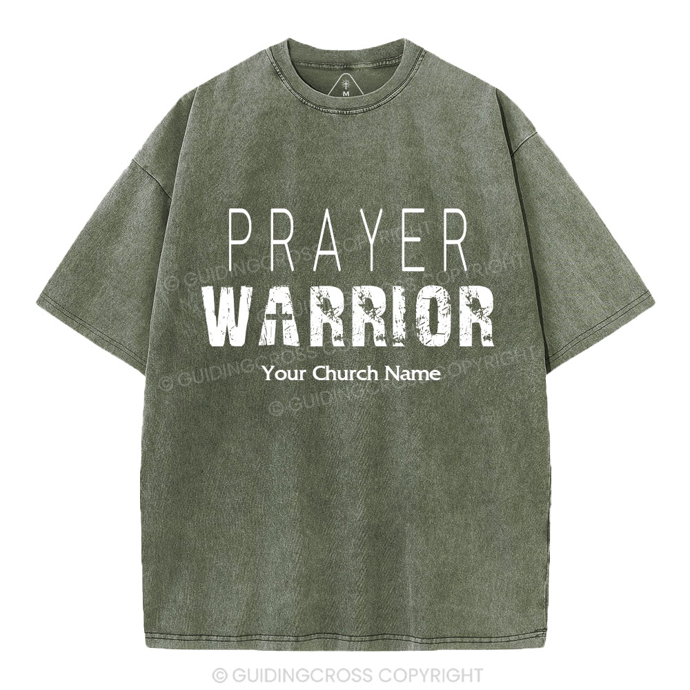 Personalized Prayer Warrior Christian Washed T-Shirt