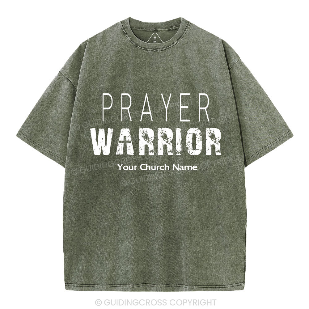 Personalized Prayer Warrior Christian Washed T-Shirt