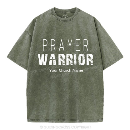 Personalized Prayer Warrior Christian Washed T-Shirt