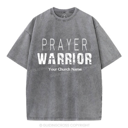 Personalized Prayer Warrior Christian Washed T-Shirt