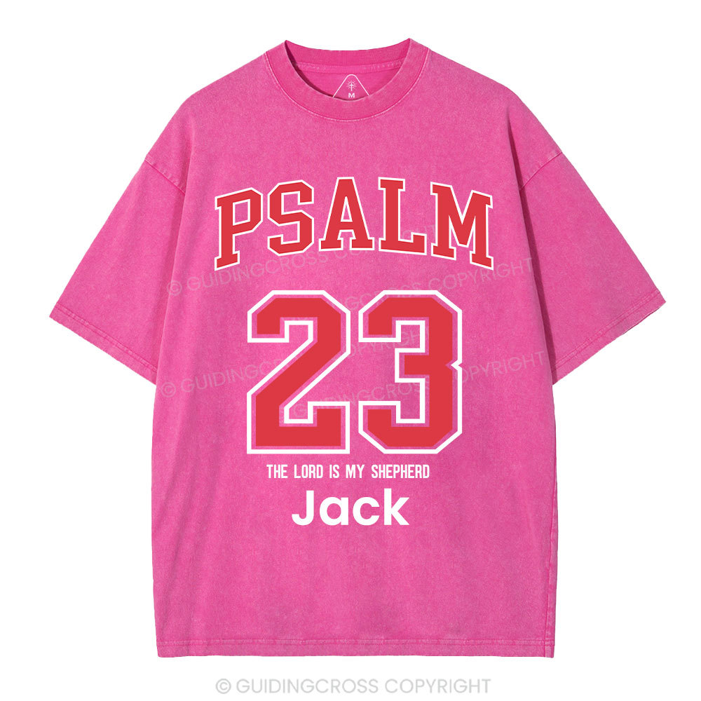 Personalized Psalm 23 Christian Washed T-Shirt