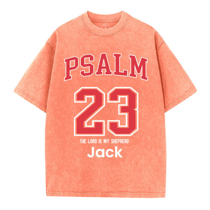 Personalized Psalm 23 Christian Washed T-Shirt