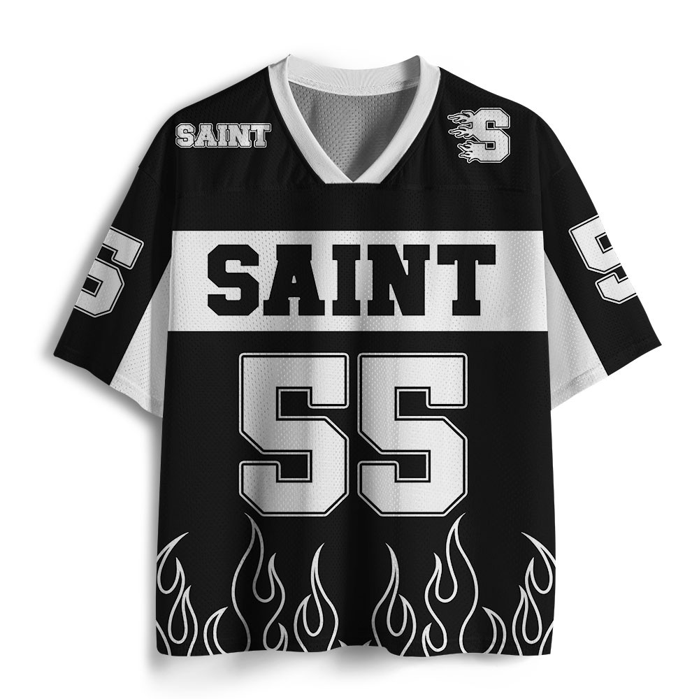 Personalized Siant Christian Black Mesh Jersey