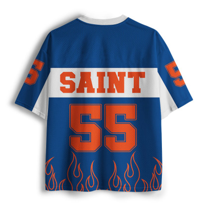 Personalized Siant Christian Blue Mesh Jersey